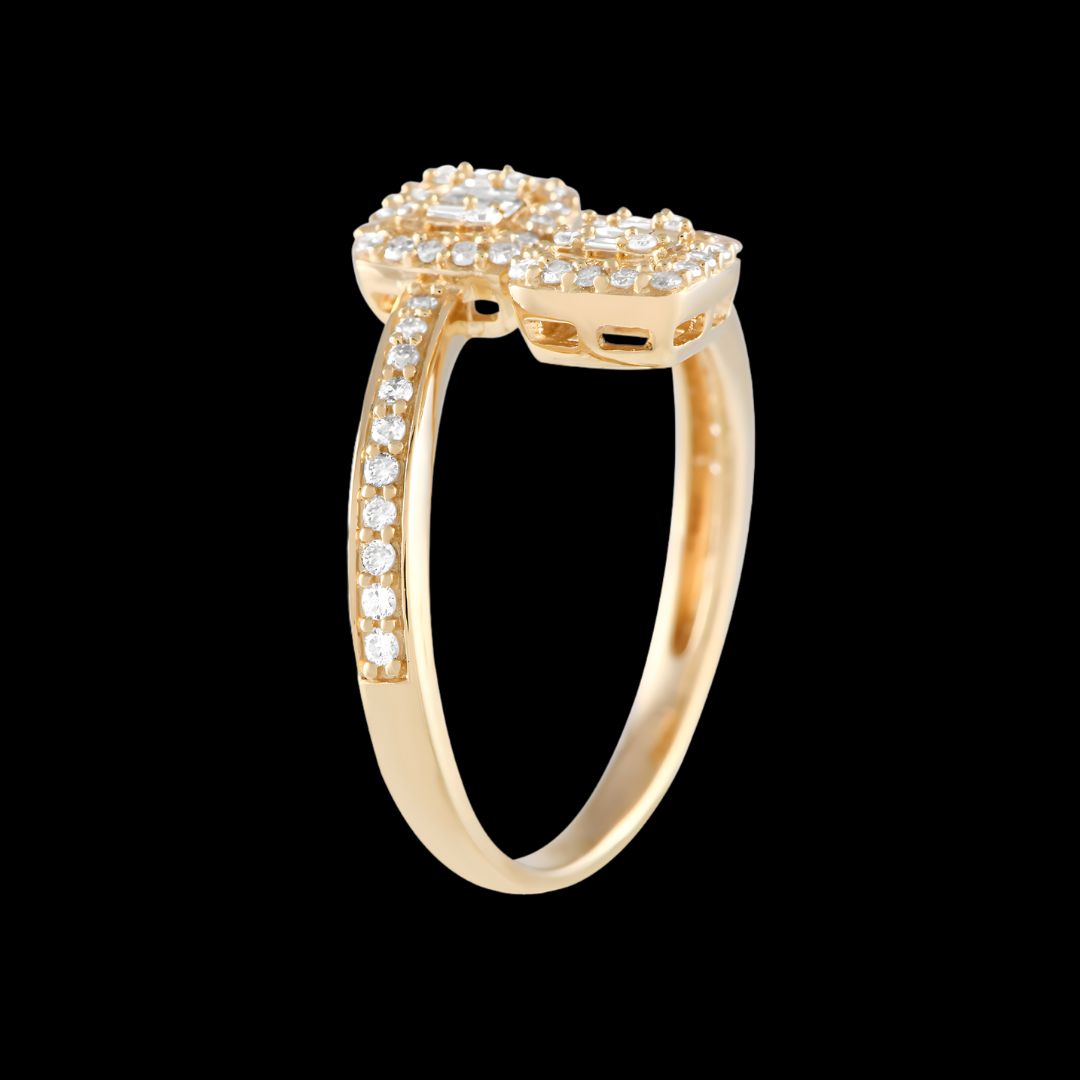 Bypass Diamond Ring - 14k Yellow Gold