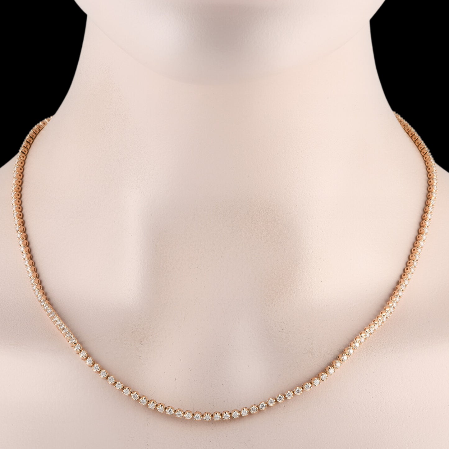 Diamond Tennis Necklace- 14k Yellow Gold