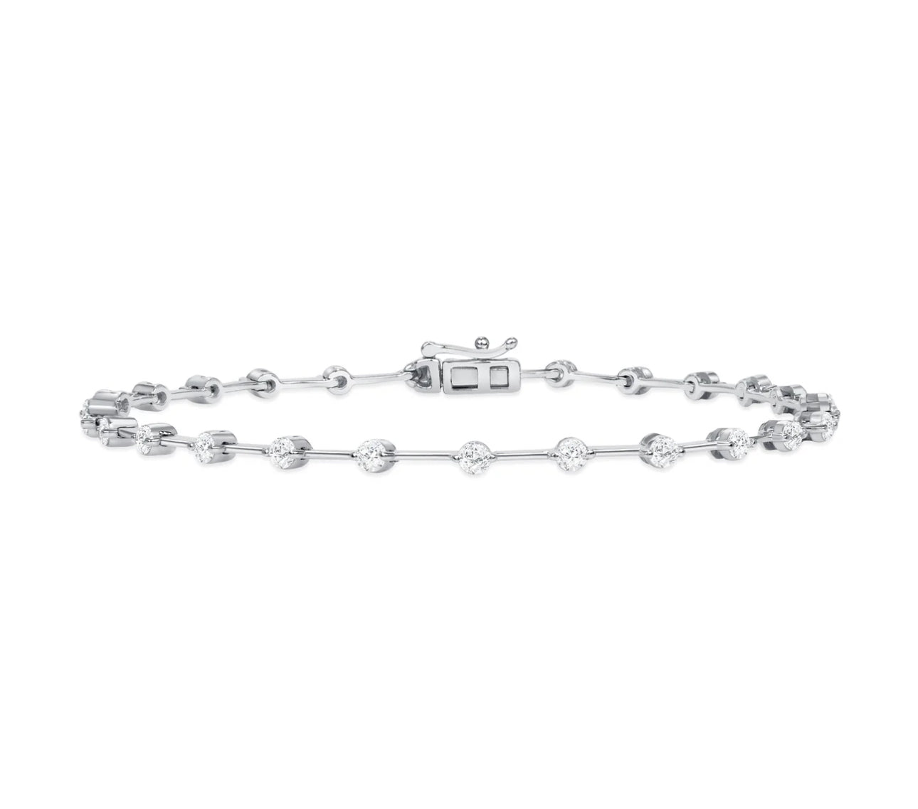 Pre-Order: Bezel Setting Diamond White Gold Bracelet