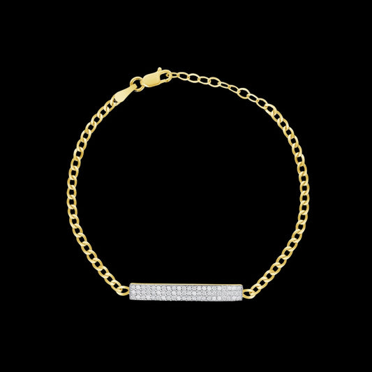 Pre-Order: Diamond Pave Bar Curb Link Bracelet