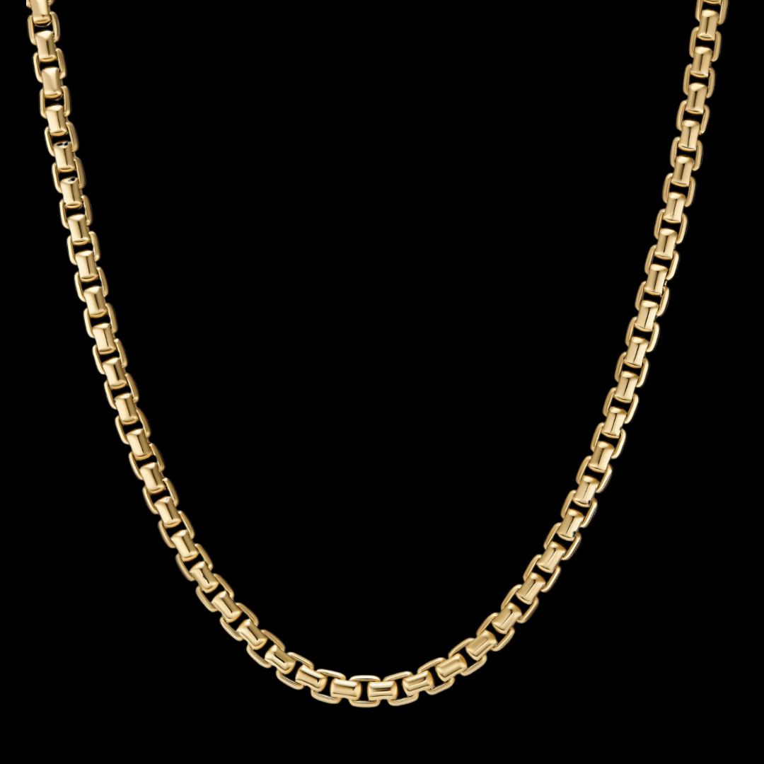 Solid Gold Round Box Chain - 1.2mm