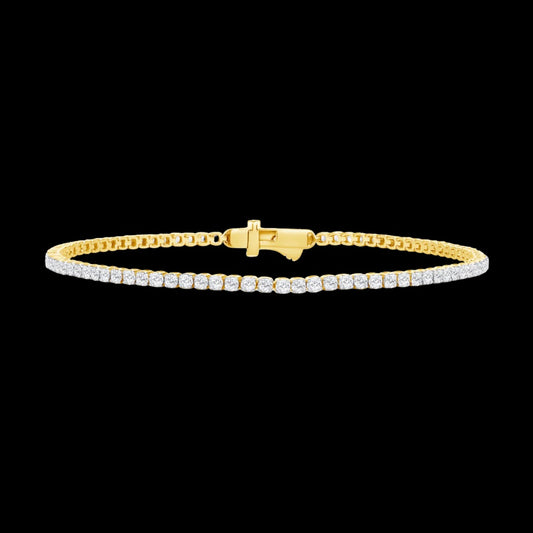 Pre-Order: 14k Yellow Gold Diamond Tennis Bracelet (2ctw)