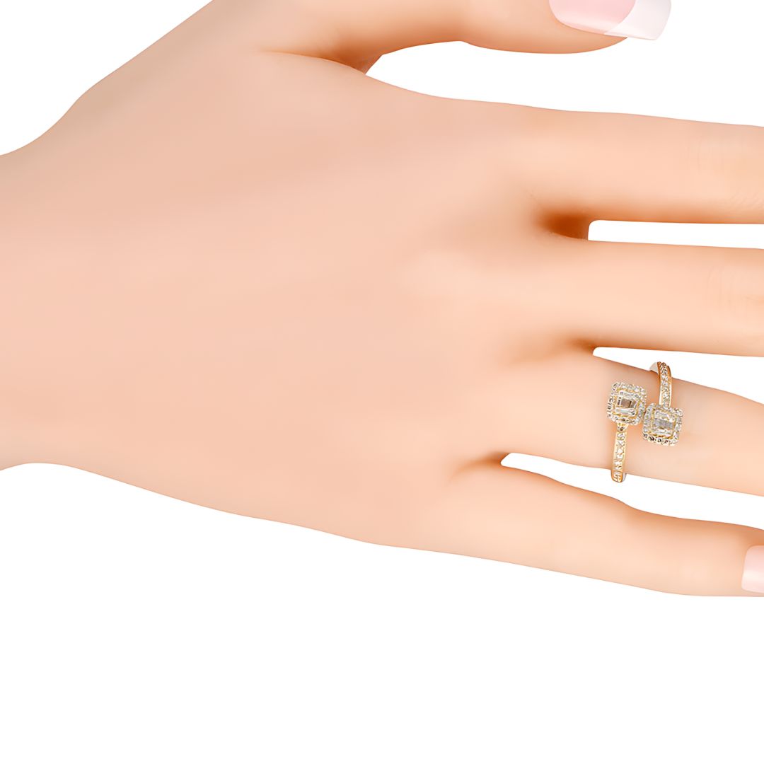 Bypass Diamond Ring - 14k Yellow Gold