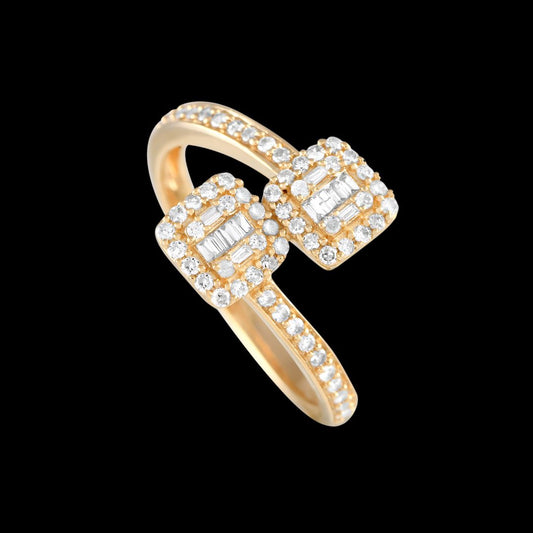 Bypass Diamond Ring - 14k Yellow Gold