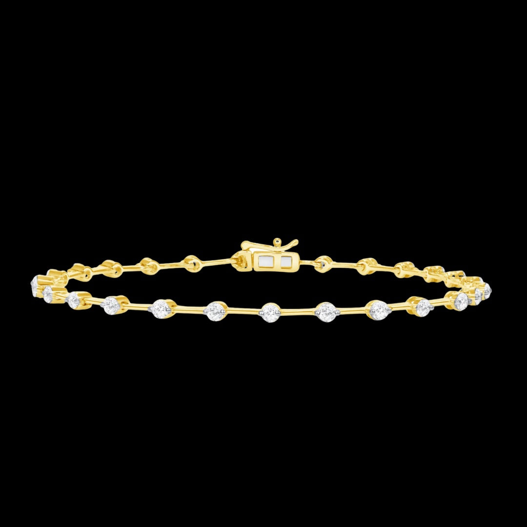 Pre-Order: Bezel Setting Diamond Yellow Gold Bracelet