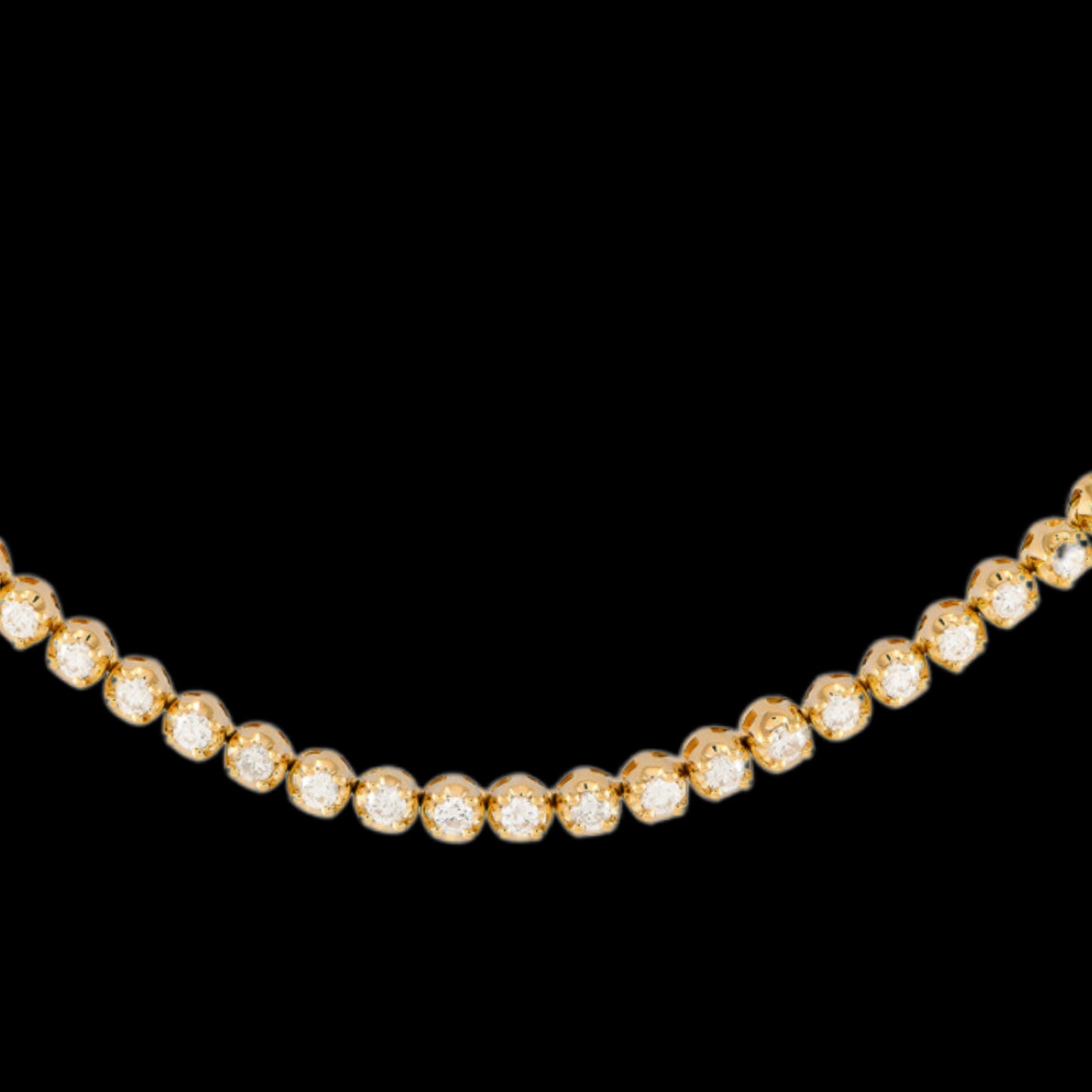 Diamond Tennis Necklace- 14k Yellow Gold