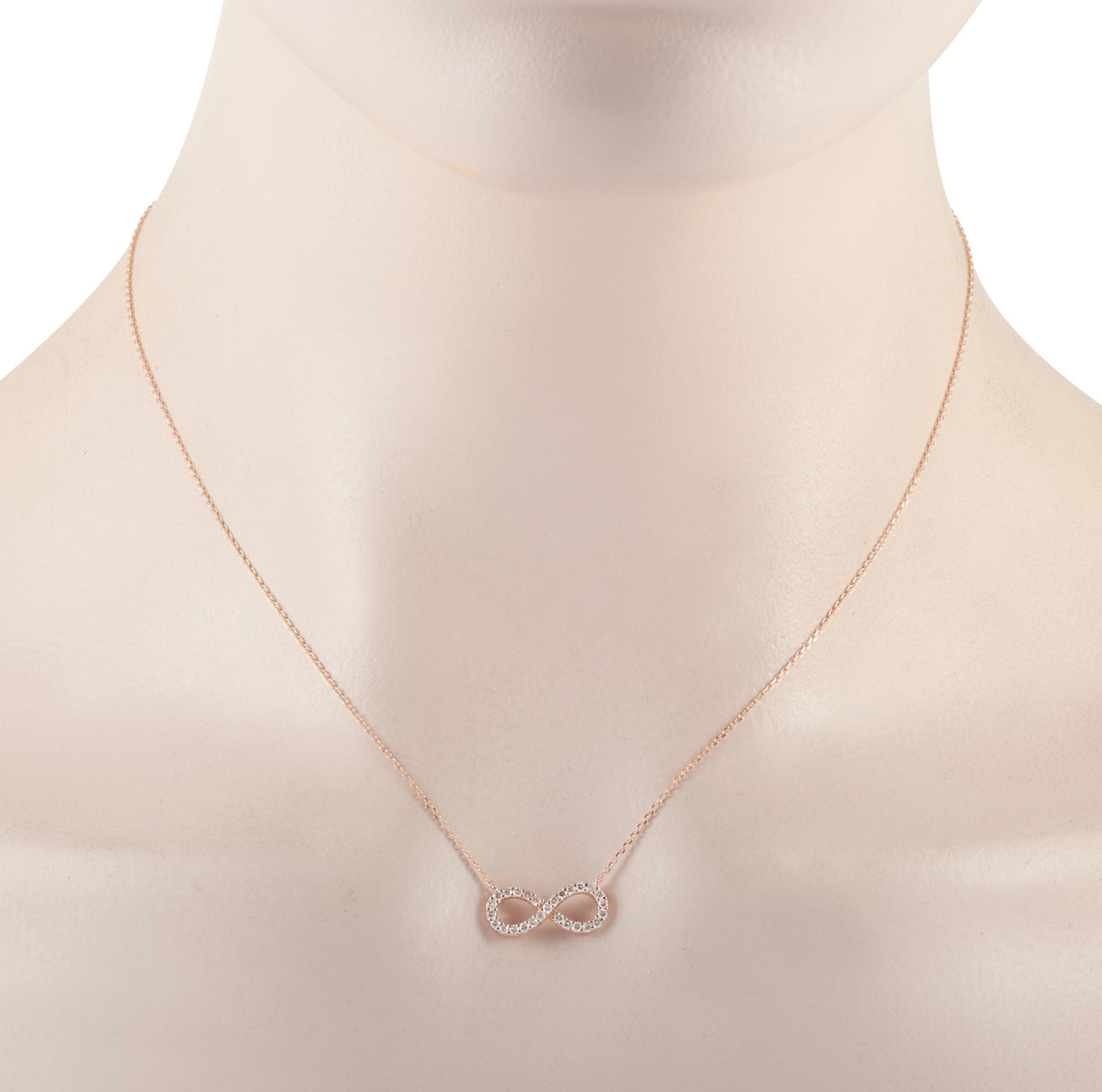 Infinity Diamond Pendant- 14k Rose Gold