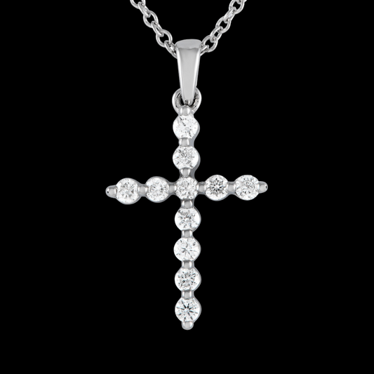 Diamond Cross Pendant W/Necklace