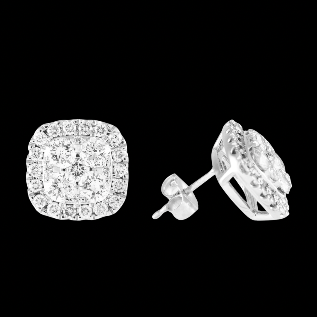 Multi Round Brilliant Stud Diamond Earrings(2.0ctw)