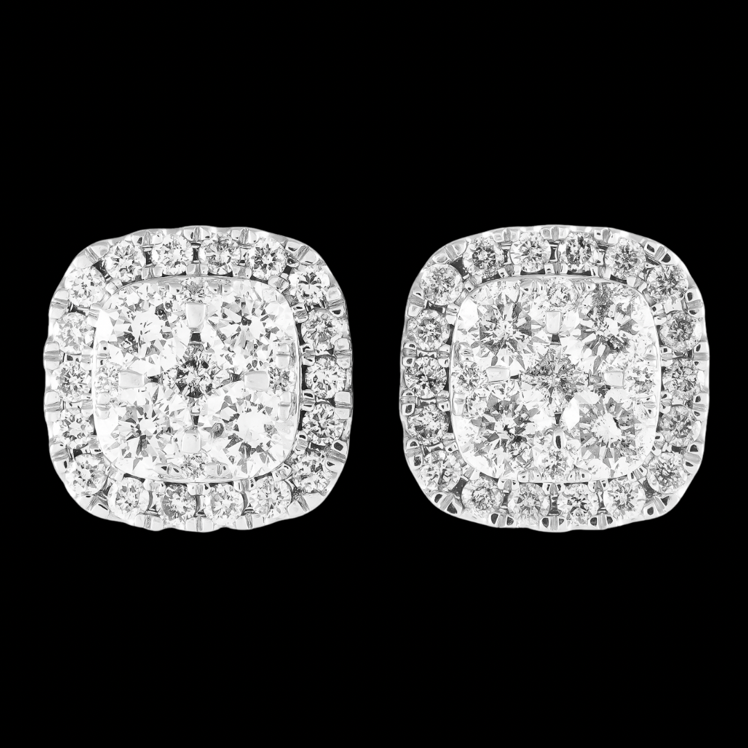 Multi Round Brilliant Stud Diamond Earrings(2.0ctw)