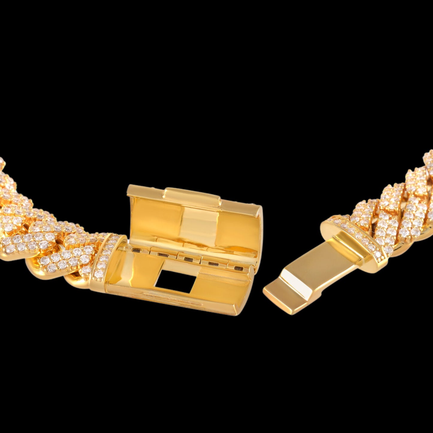 Diamond Miami Cuban Link Bracelet- 14k Yellow Gold