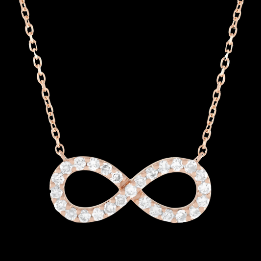 Infinity Diamond Pendant- 14k Rose Gold