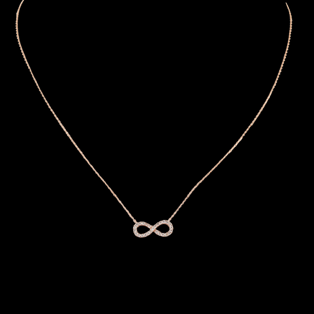 Infinity Diamond Pendant- 14k Rose Gold