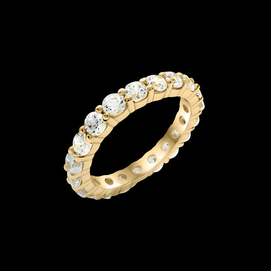 Eternity Diamond Band 3mm - 14k Yellow Gold