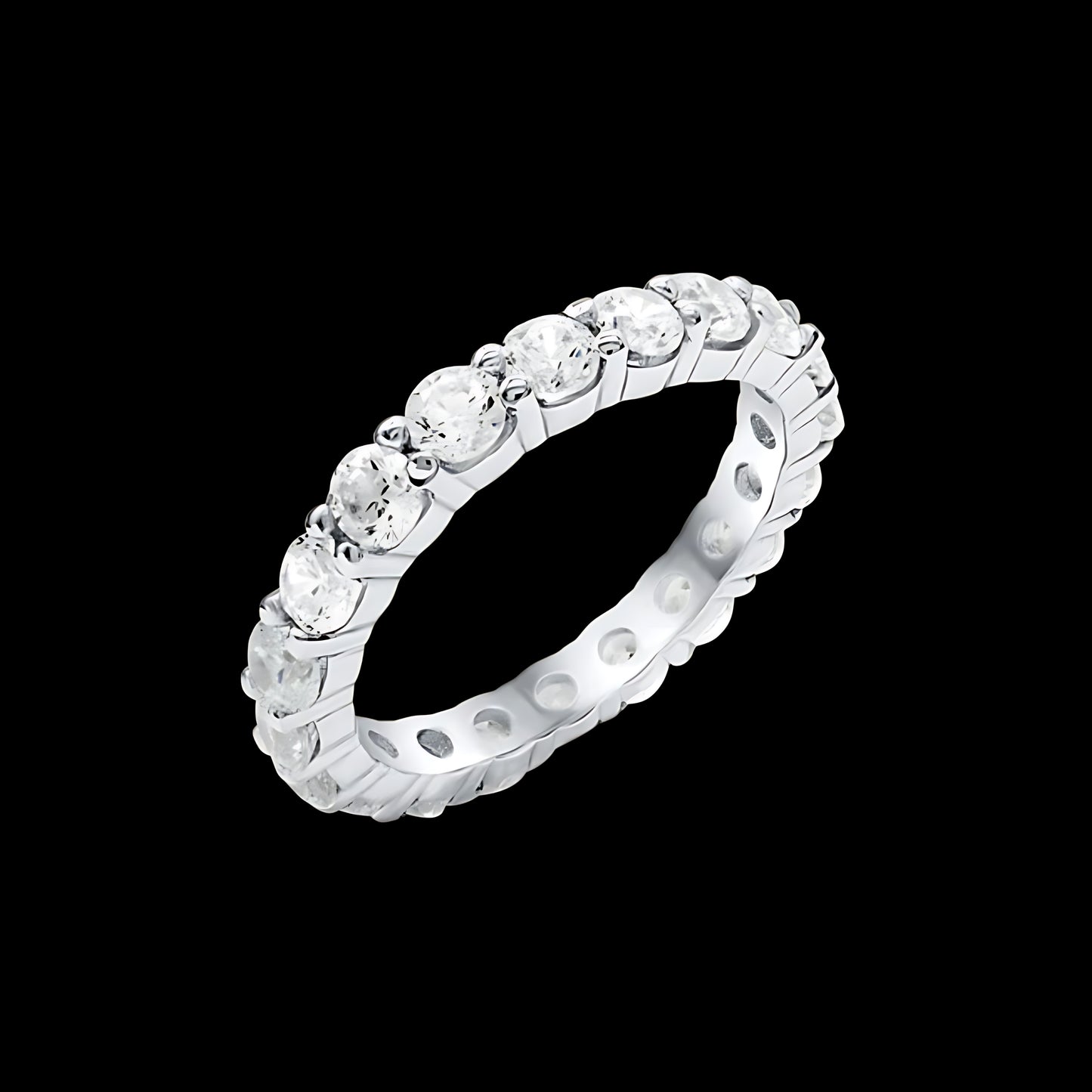 Eternity Diamond Band 3mm - 14k White Gold