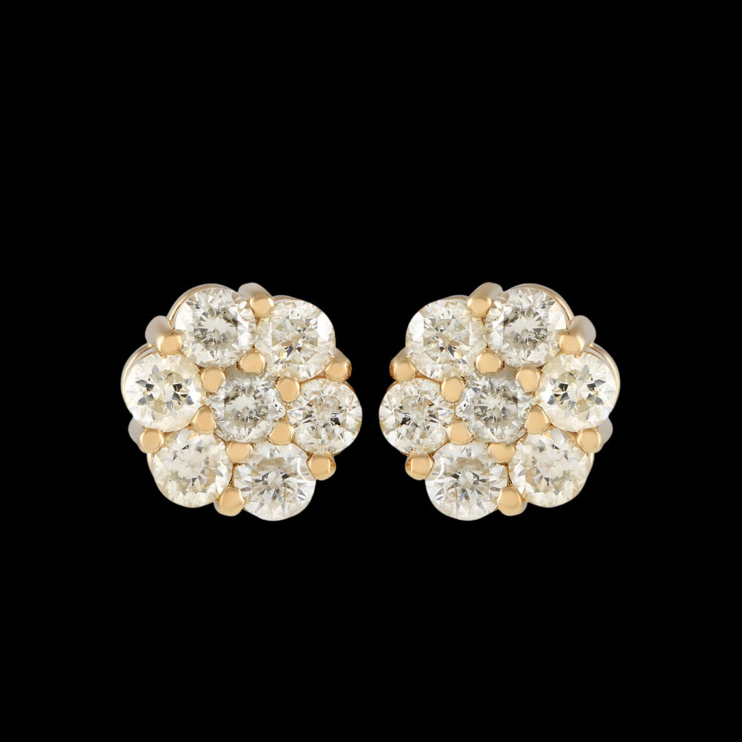 Cluster Diamond Earrings - 14k Gold(1.25ctw)