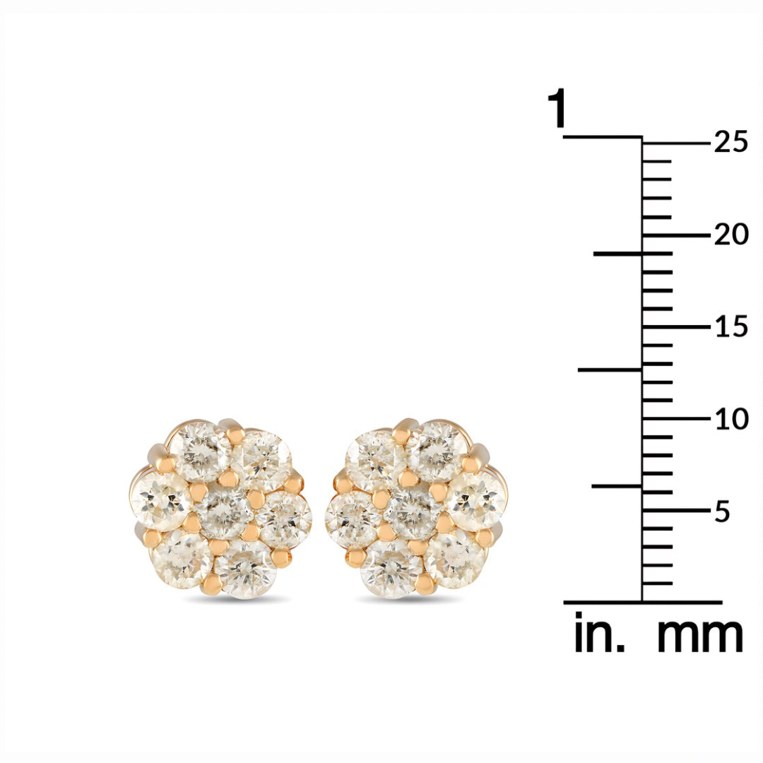 Cluster Diamond Earrings - 14k Gold(1.25ctw)