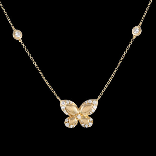 Butterfly Pendant - 14k Yellow Gold