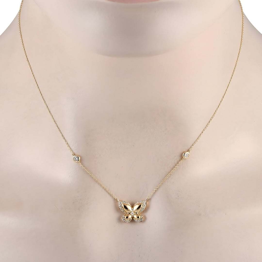 Butterfly Pendant - 14k Yellow Gold