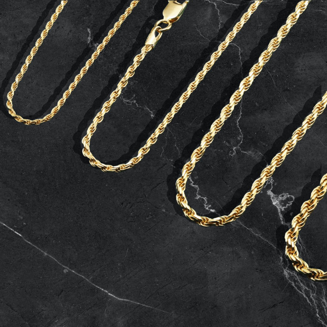 Light-weight Rope Chain Necklace - 14k Yellow Gold