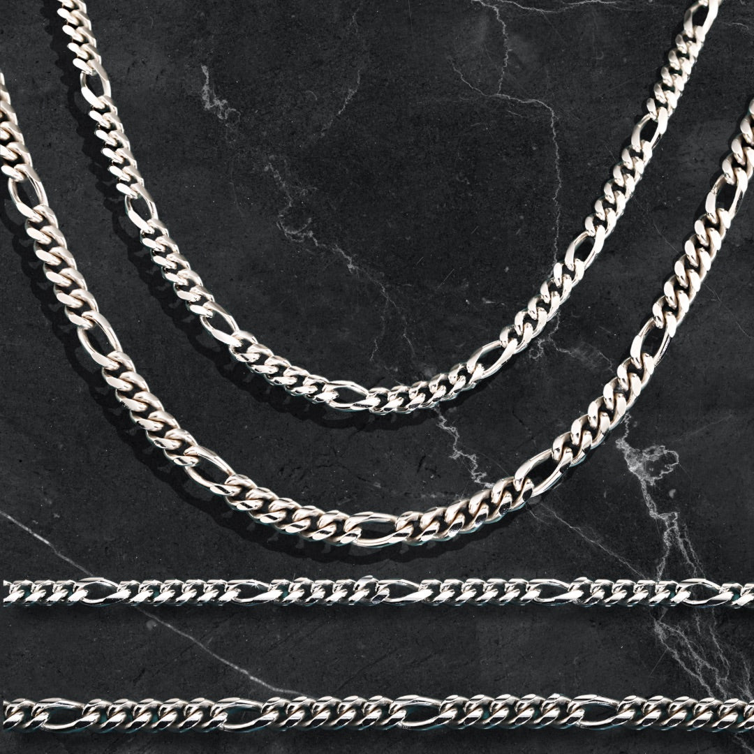 Figaro Link Chain- .925 Sterling Silver