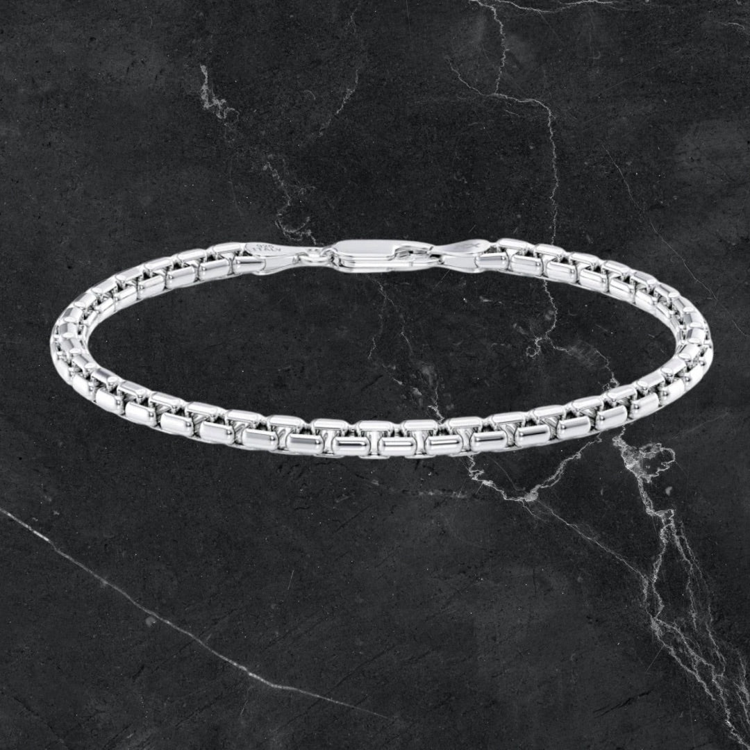 Mirror Box Bracelet - 4mm Sterling Silver